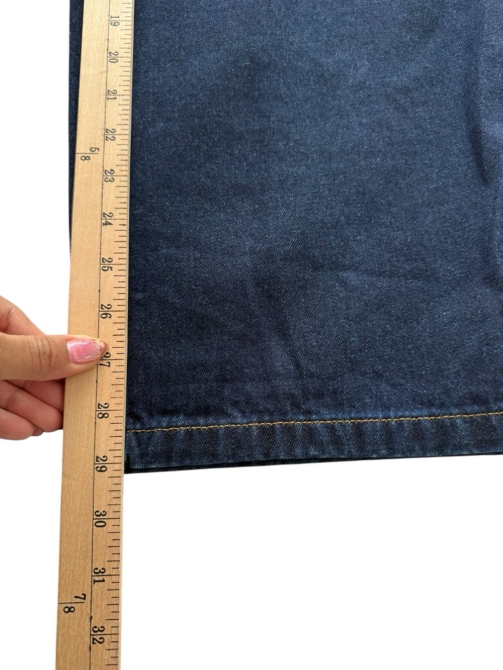 Commense Cross-Over High-Waist Denim Wide-Leg Jeans - Picture 8 of 14